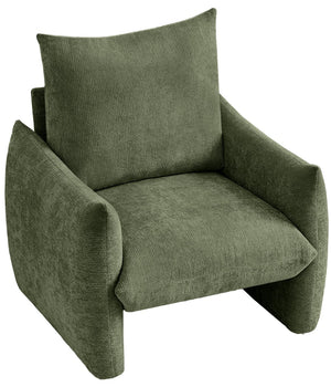 English Elm Modern Chenille Accent Chair Oversized Plush Armchair for Bedroom or Living Room Green W1193P488050