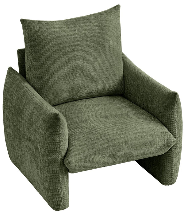 English Elm Modern Chenille Accent Chair Oversized Plush Armchair for Bedroom or Living Room Green W1193P488050