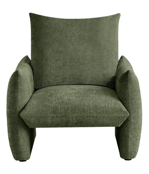 English Elm Modern Chenille Accent Chair Oversized Plush Armchair for Bedroom or Living Room Green W1193P488050
