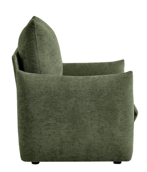 English Elm Modern Chenille Accent Chair Oversized Plush Armchair for Bedroom or Living Room Green W1193P488050