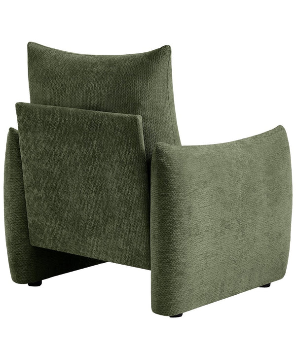 English Elm Modern Chenille Accent Chair Oversized Plush Armchair for Bedroom or Living Room Green W1193P488050