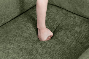 English Elm Modern Chenille Accent Chair Oversized Plush Armchair for Bedroom or Living Room Green W1193P488050