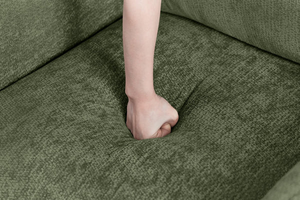 English Elm Modern Chenille Accent Chair Oversized Plush Armchair for Bedroom or Living Room Green W1193P488050