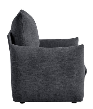 English Elm Modern Chenille Accent Chair Oversized Plush Armchair for Bedroom or Living Room Grey W1193P491155