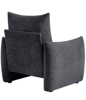 English Elm Modern Chenille Accent Chair Oversized Plush Armchair for Bedroom or Living Room Grey W1193P491155