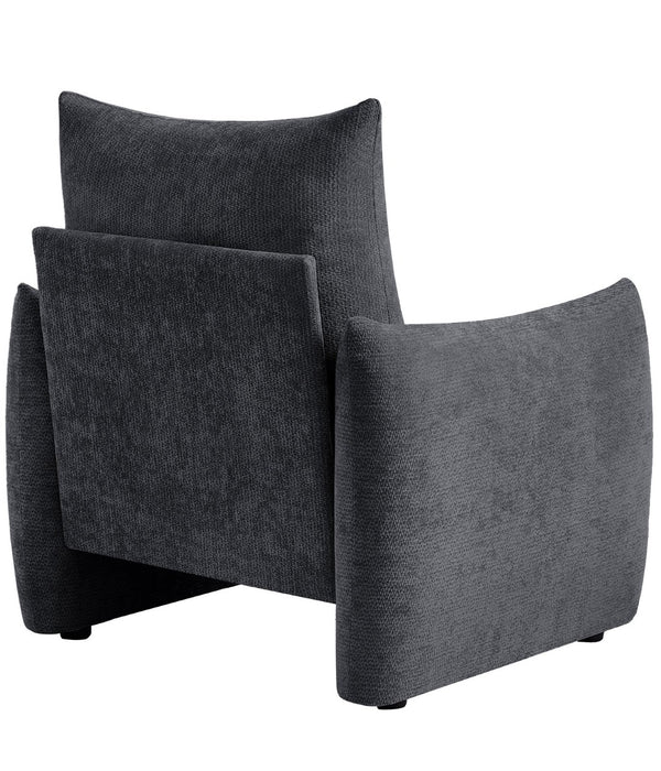 English Elm Modern Chenille Accent Chair Oversized Plush Armchair for Bedroom or Living Room Grey W1193P491155