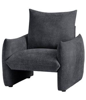 English Elm Modern Chenille Accent Chair Oversized Plush Armchair for Bedroom or Living Room Grey W1193P491155