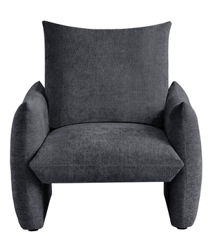English Elm Modern Chenille Accent Chair Oversized Plush Armchair for Bedroom or Living Room Grey W1193P491155
