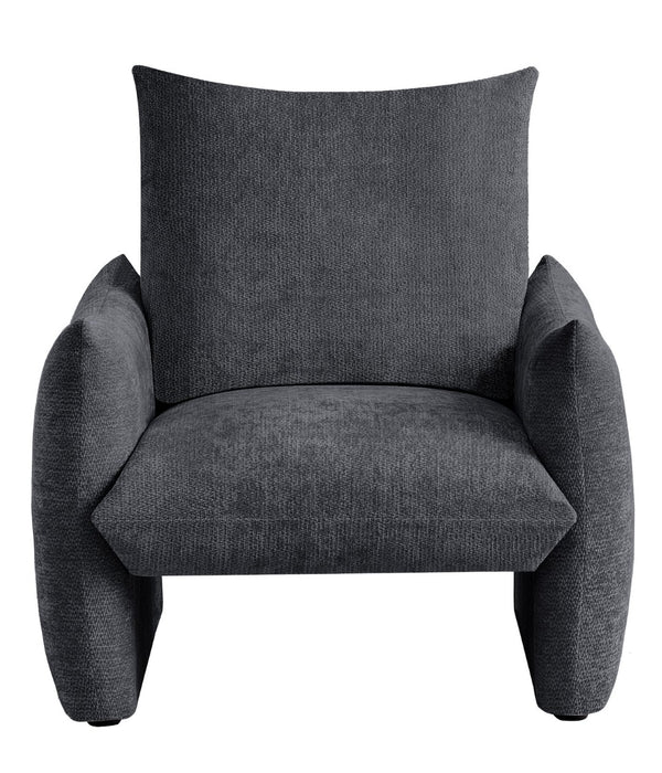 English Elm Modern Chenille Accent Chair Oversized Plush Armchair for Bedroom or Living Room Grey W1193P491155