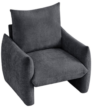 English Elm Modern Chenille Accent Chair Oversized Plush Armchair for Bedroom or Living Room Grey W1193P491155