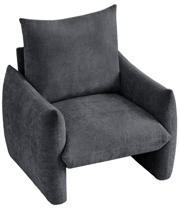 English Elm Modern Chenille Accent Chair Oversized Plush Armchair for Bedroom or Living Room Grey W1193P491155