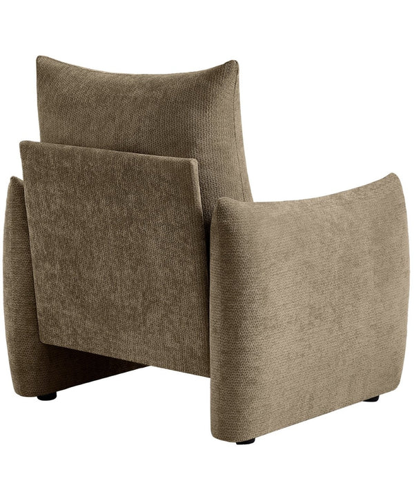 English Elm Modern Chenille Accent Chair Oversized Plush Armchair for Bedroom or Living Room Brown W1193P494869
