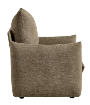 English Elm Modern Chenille Accent Chair Oversized Plush Armchair for Bedroom or Living Room Brown W1193P494869