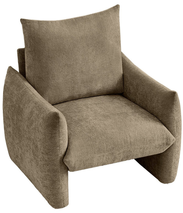 English Elm Modern Chenille Accent Chair Oversized Plush Armchair for Bedroom or Living Room Brown W1193P494869