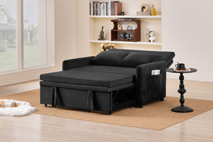 English Elm 51.2" Velvet Sleeper Loveseat with 5-position Recline and Pull-out Bed for Small Spaces W1193P503441