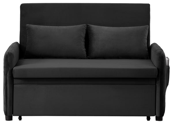 English Elm 51.2" Velvet Sleeper Loveseat with 5-position Recline and Pull-out Bed for Small Spaces W1193P503441