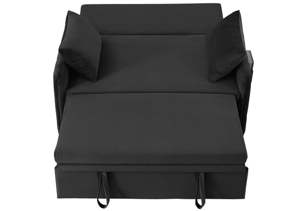 English Elm 51.2" Velvet Sleeper Loveseat with 5-position Recline and Pull-out Bed for Small Spaces W1193P503441