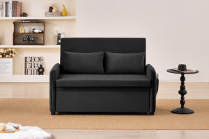 English Elm 51.2" Velvet Sleeper Loveseat with 5-position Recline and Pull-out Bed for Small Spaces W1193P503441