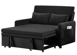 English Elm 51.2" Velvet Sleeper Loveseat with 5-position Recline and Pull-out Bed for Small Spaces W1193P503441