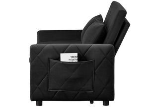 English Elm 51.2" Velvet Sleeper Loveseat with 5-position Recline and Pull-out Bed for Small Spaces W1193P503441