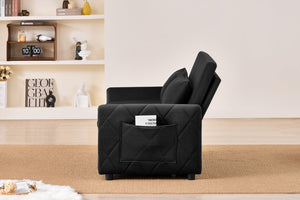 English Elm 51.2" Velvet Sleeper Loveseat with 5-position Recline and Pull-out Bed for Small Spaces W1193P503441