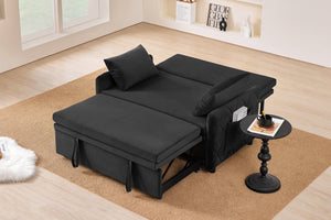 English Elm 51.2" Velvet Sleeper Loveseat with 5-position Recline and Pull-out Bed for Small Spaces W1193P503441