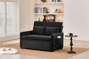 English Elm 51.2" Velvet Sleeper Loveseat with 5-position Recline and Pull-out Bed for Small Spaces W1193P503441