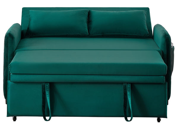 English Elm 51.2" Diamond Quilted Velvet Sleeper Loveseat with 5 Recline Positions for Apartments W1193P503670