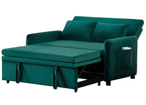 English Elm 51.2" Diamond Quilted Velvet Sleeper Loveseat with 5 Recline Positions for Apartments W1193P503670