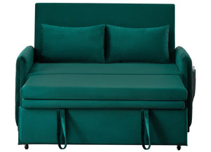English Elm 51.2" Diamond Quilted Velvet Sleeper Loveseat with 5 Recline Positions for Apartments W1193P503670