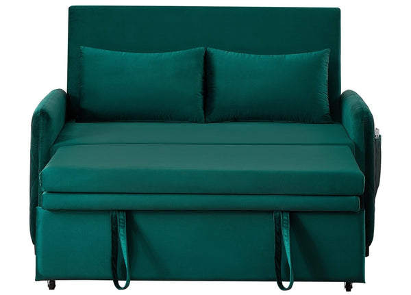 English Elm 51.2" Diamond Quilted Velvet Sleeper Loveseat with 5 Recline Positions for Apartments W1193P503670