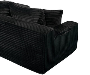 English Elm 94.06 Inch Modular Cloud Sectional with Corduroy Fabric Deep Seat and Armrest Pockets W1193P539072