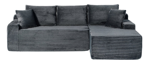 English Elm 94.06 Inch Modular Cloud Sectional Sofa in Deep Seat Corduroy for Modern Living Rooms Right Chaise W1193P539073