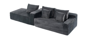 English Elm 94.06 Inch Modular Cloud Sectional Sofa in Deep Seat Corduroy for Modern Living Rooms Left Chaise W1193P539074