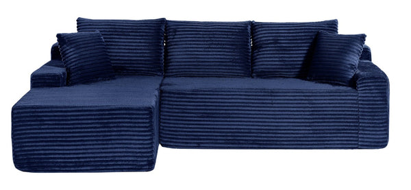English Elm 94.06 Inch Modular Cloud Sectional Sofa Corduroy L Shaped Deep Seat with Storage W1193P552806