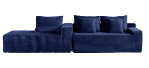 English Elm 94.06 Inch Modular Cloud Sectional Sofa Corduroy L Shaped Deep Seat with Storage W1193P552806