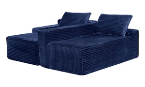English Elm 94.06 Inch Modular Cloud Sectional Sofa Corduroy L Shaped Deep Seat with Storage W1193P552806