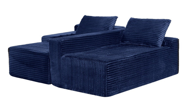 English Elm 94.06 Inch Modular Cloud Sectional Sofa Corduroy L Shaped Deep Seat with Storage W1193P552806