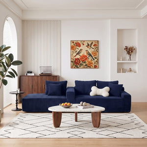 English Elm 94.06 Inch Modular Cloud Sectional Sofa Corduroy L Shaped Deep Seat with Storage W1193P552806