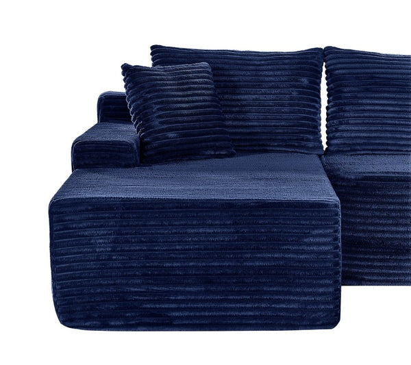 English Elm 94.06 Inch Modular Cloud Sectional Sofa Corduroy L Shaped Deep Seat with Storage W1193P552806