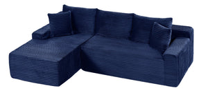 English Elm 94.06 Inch Modular Cloud Sectional Sofa Corduroy L Shaped Deep Seat with Storage W1193P552806