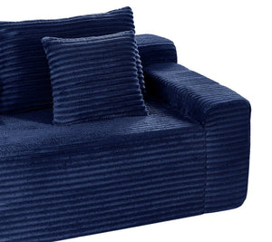 English Elm 94.06 Inch Modular Cloud Sectional Sofa Corduroy L Shaped Deep Seat with Storage W1193P552806