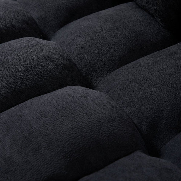 English Elm 71.3" Chenille Sectional Sleeper Sofa with Storage Chaise and Built-in Usb Charging Black W1193S00193