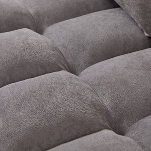 English Elm 71.3" Chenille Sectional Sleeper Sofa with Storage Chaise and Built-in Usb Charging Dark Gray W1193S00195