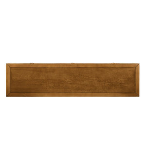 English Elm 52'' Fluted Pine Console Table with 3 Drawers Scalloped Edge Retro Sofa Entryway Brown W1202P330891