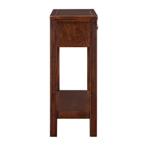 English Elm 52'' Fluted Pine Console Table with 3 Drawers Scalloped Edge Retro Sofa Entryway Espresso W1202P330892