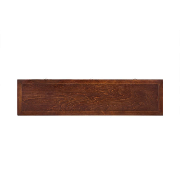 English Elm 52'' Fluted Pine Console Table with 3 Drawers Scalloped Edge Retro Sofa Entryway Espresso W1202P330892