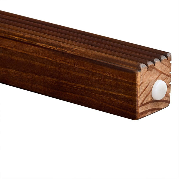 English Elm 52'' Fluted Pine Console Table with 3 Drawers Scalloped Edge Retro Sofa Entryway Espresso W1202P330892