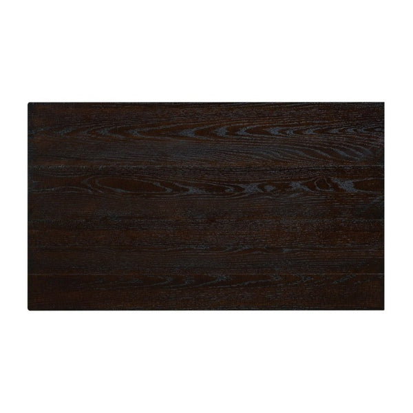 English Elm Farmhouse Rectangular Coffee Table Two Tier Open Shelf Carved Legs Living Room Espresso W1202P426202