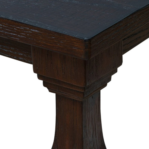 English Elm Farmhouse Rectangular Coffee Table Two Tier Open Shelf Carved Legs Living Room Espresso W1202P426202